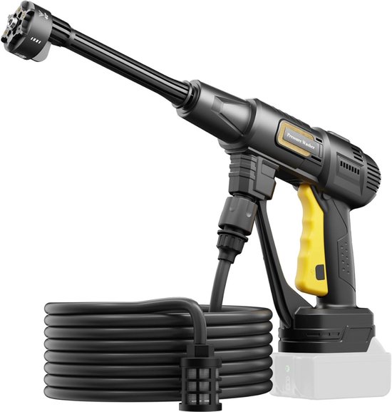 FlexVer® Hogedrukreiniger Accu - Stoomreiniger - Pressure washer - 20 Bar - Zwart van Merkloos	