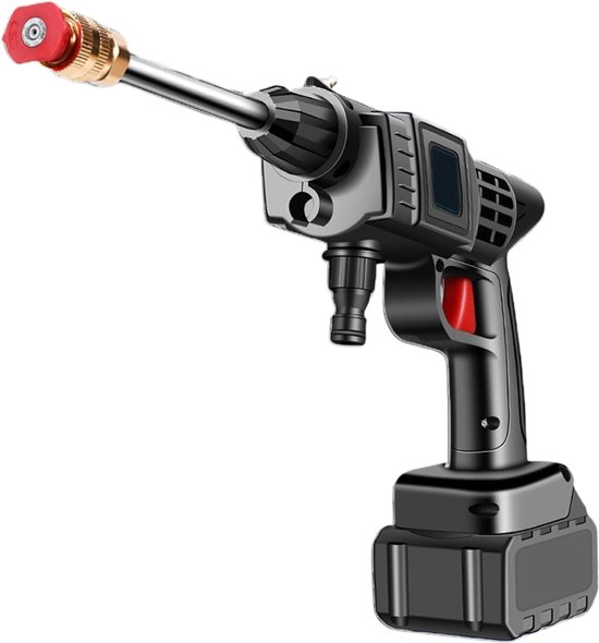 FlexVer® Hogedrukreiniger Accu - Stoomreiniger - Pressure washer - 90 Bar - Zwart van Merkloos	