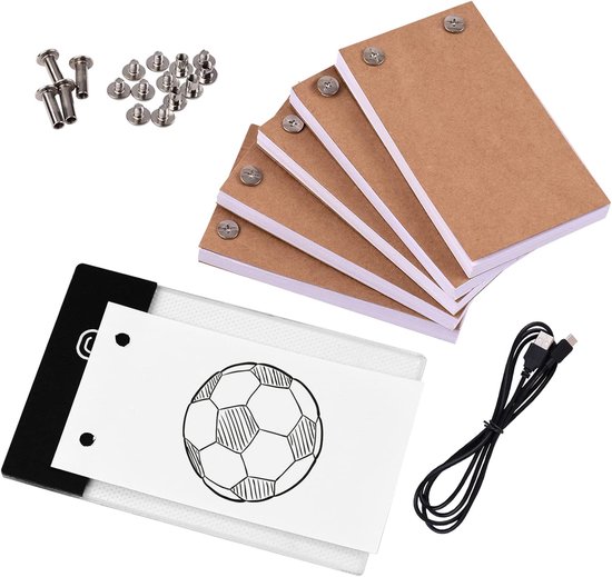Flip Book Kit met Lichtbord Set - LED Lichtbox Tablet - 300 Vellen Tekenpapier met Binding Schroeven voor Tekenen - Creatieve Activiteiten van Merkloos	