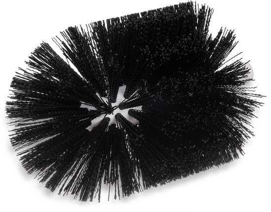 Flo-Pac Floor Drain Brush Head (only), 6-3/4"L x 6" Dia, Threaded Handle Hole, Polypropylene bristles, Black, BPA-Free, 4014800
