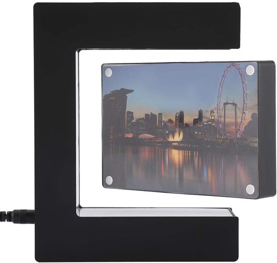 Floating Photo Cube Magnetic Floating Photo Frame LED Magnetic Levitation Anti-gravity with LED Light New Toy for Home Office Wedding Decoration [EU] van Merkloos	