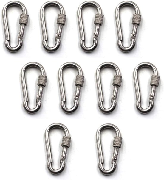 Flomore Carabiner with screw closure 304 stainless steel climb carabiner van Flomore