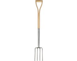 Florixa® Woelvork - Tuinwoeler - Spitvork - Groen - Houtkleur - Zilver - 104cm x 14cm x 8 cm