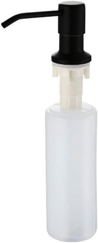 Flush-Mounted Sink Soap Dispenser, Stainless Steel Pump Head Dispenser, 300cc Liquid Detergent Dispenser for Kitchen, Bathroom, Dishwasher, Black