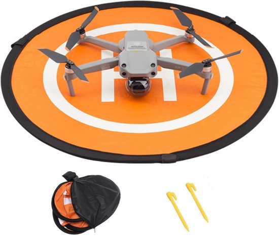 Foldable Drone Landing Pad - Portable Landing Site Met 2 Honed Nails En Draagtas Voor RC Drones - Helicopters - PVB van Merkloos	