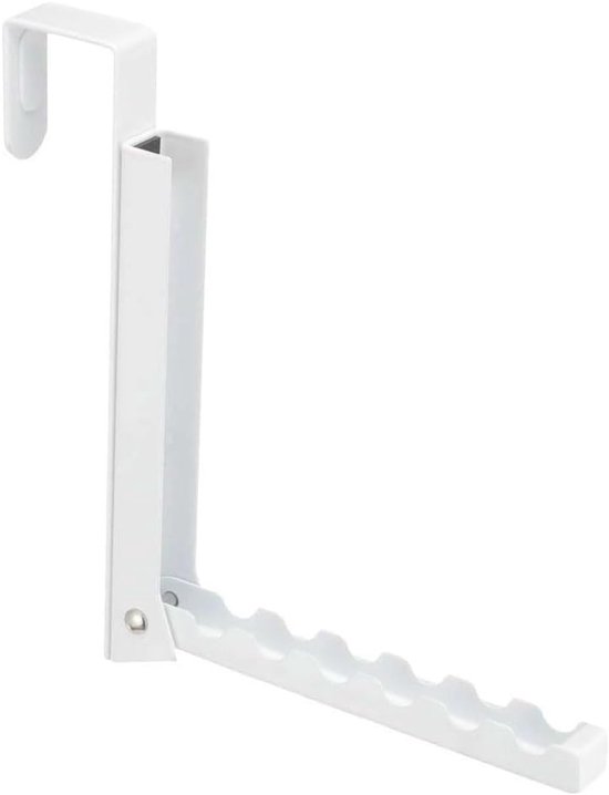 Folding Door Hooks, Over Door Clothes Rack with 6 Bunches Foldable Coat Rack for Hanging Handbag, Hats, Scarves (White) van Merkloos	