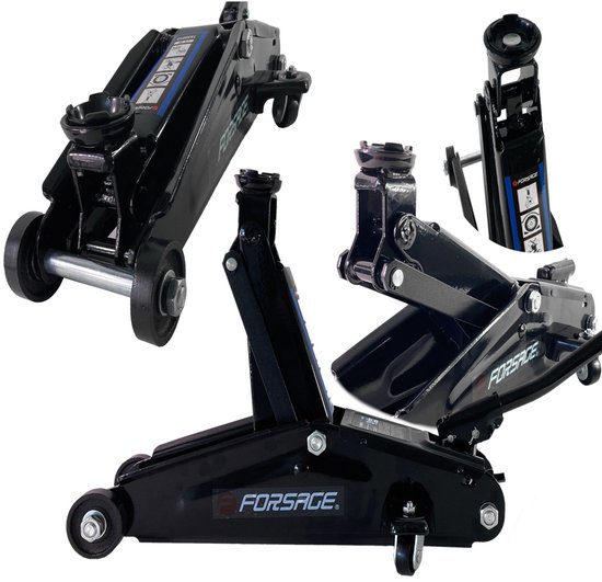 Forsage F-T830013 Serie - Hydraulische Autokrik - 3 Ton - Robuuste Constructie - Grote Wielen van Merkloos	