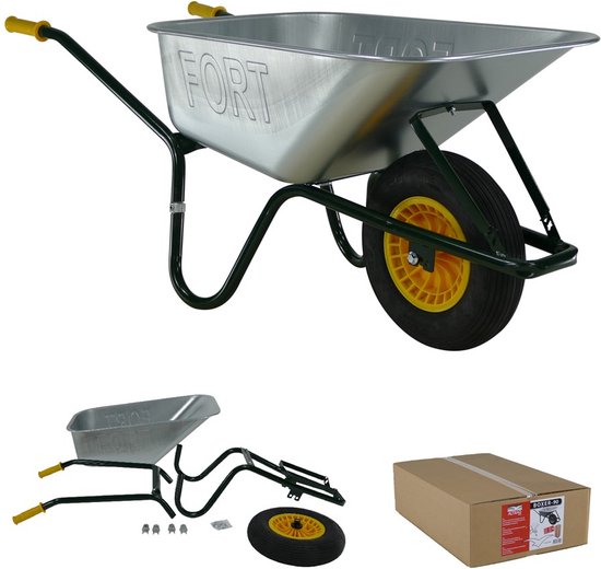 FORT BOXER-90 v2.0 2ply - Luchtband - 90L - gedemonteerde kruiwagen in doos van Fort