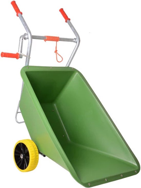 Fort Kalvertaxi met Handmatige Lier en 2 Nooit Meer Lek Wielen - 160 liter , Verzinkt Onderstel van Fort