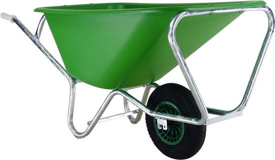 Fort Kruiwagen F&S 165 Liter Groen Met HDPE Bak En Verzinkt Onderstel van Merkloos	