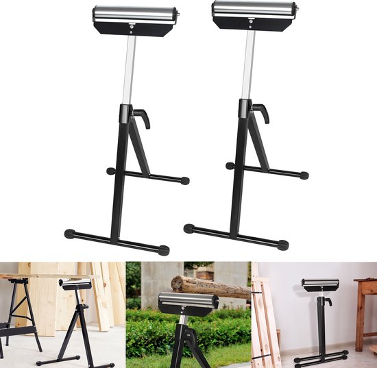 Froadp Set van 2 rolsteunen, in hoogte verstelbaar van 68 tot 107 cm, inklapbare steun, werkbank, montagesteun, werkbanken tot 60 kg van Merkloos	