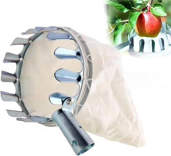 Fruit Plukker - Oogst Gereedschap - Fruit Oogsten - Verstelbare Lengte - 16 cm Diameter - Wit