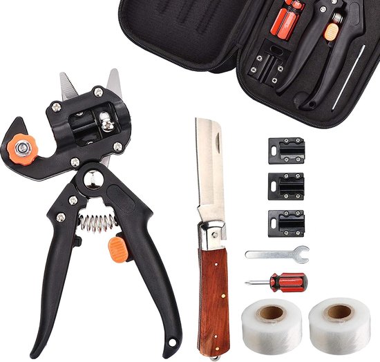 Fruitbomen, voorstekschaar, 2-in-1 professionele tuinboom veredelingsschaar, ratelschaar, met één handstekker, snijgereedschap voor bloemen, boom, plantentakken, tuingereedschap van gonicc