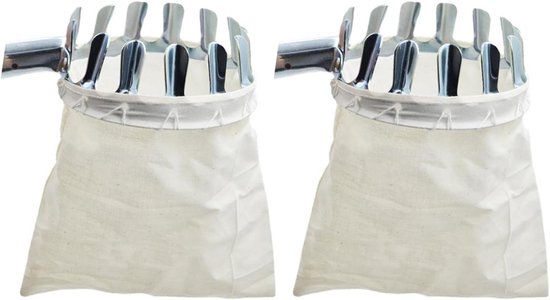Fruitplukker Hoofd - Fruit Oogst Tool - Fruit Verzamelen - Met Opvangzak - 2 Stuks - Metaal