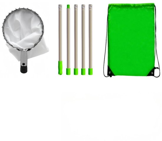 Fruitplukker met telescopische steel - Fruitplukker van 2 m - Montage in 5 delen - Gereedschap voor het plukken van kersenfruit - Met lichte, verstelbare steel en opbergzak voor fruit - Voor het plukken van peren, citroenen en sinaasappels van Merkloos	