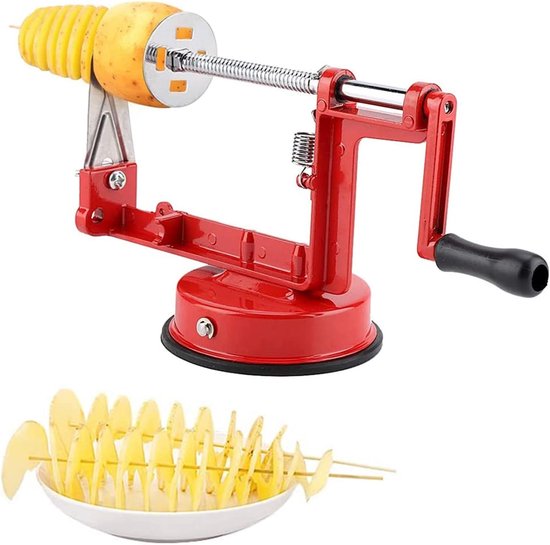 Fruitschiller-ontpitter-en-aardappelsnijder-spiraalsnijder-roestvrij-staal-dunschiller-machine-voor-fruit-aardappelen-tornado-chips