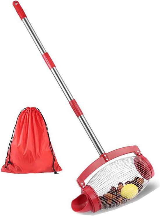 Fruitverzamelaar Plukker - Noten Verzamelaar - Tuinieren Fruit Oogsten - Zij-uitlaat Ontwerp - 146 cm Lengte - Zilver