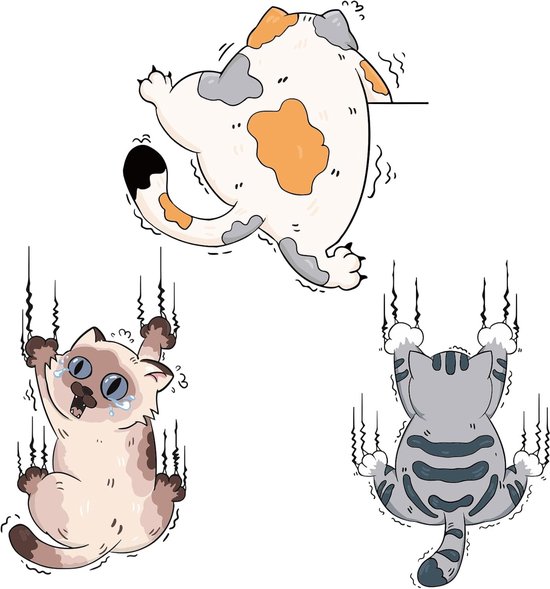 Funny Car Stickers - 3pcs Cats - Scratch Cat Vinyl Car Sticker - Cute Car Decals voor Auto - Bumper Stickers voor Auto en Vrachtwagen van Merkloos	