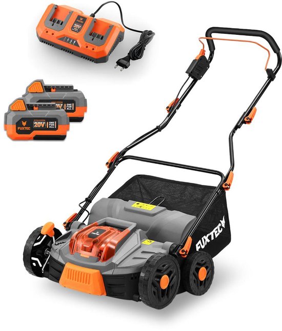 Fuxtec accu-beluchterset 40v Fx-e2ve38set met 2 batterijen en lader, 2-in-1, 38 cm breed van Merkloos	