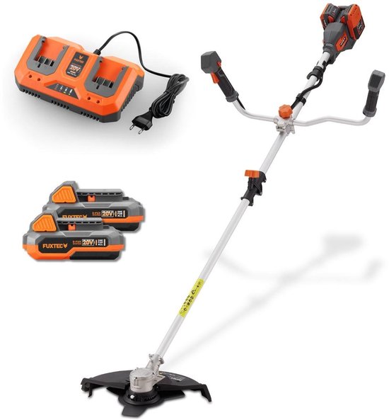 FUXTEC accu bosmaaier 40V E2MSCSET met 2 accu’s en 35 cm snijbreedte set - 2-in-1 grastrimmer en bosmaaier met oplader en draagriem van FUXTEC