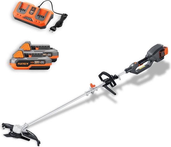 FUXTEC FX-E2MSSET Accu Bosmaaier – 2x20V – Snijbreedte 25,5–35 cm – tot 6000 t/min – Slechts 10 kg – Inclusief accu’s en oplader van FUXTEC