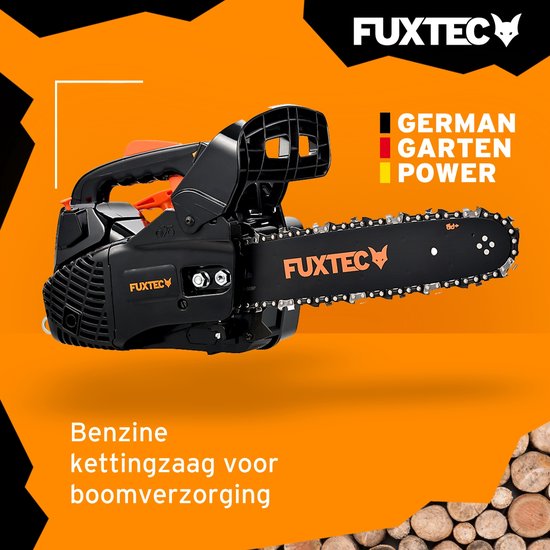 FUXTEC FX-KS226 Benzine Kettingzaag - 25,4cc 2-takt - 30 cm Zaagblad - Top Handle 1-handszaag - Licht & Compact - Black Edition van FUXTEC