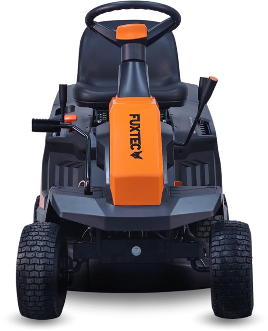 FUXTEC FX-RMR66 Zitmaaier met eStart - 66 cm maaibreedte - 6 pk - 150 L opvangbak - verstelbare maaihoogte - voor grote oppervlakken - inclusief zij-uitworp trechter van Merkloos	