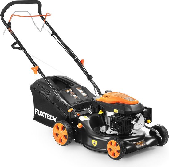 FUXTEC Grasmaaier Benzine - 43cm - Zelfrijdend / Zelftrekkend / Achterwielaandrijving - Mulchfunctie - Opvangbak 40L - FX-RM4346 van FUXTEC