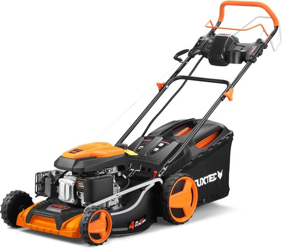 FUXTEC Grasmaaier Benzine - E-Start - 51cm - Zelfrijdend / Zelftrekkend / Achterwielaandrijving - Mulchfunctie - Opvangbak 60L - FX-RM5196eS van FUXTEC