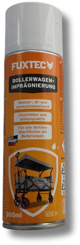 FUXTEC handkar impregnatie, textielbescherming voor opvouwbare handkarren, water-, vuil- & olieafstotend, UV-stabiel & ademend, 300ml van FUXTEC