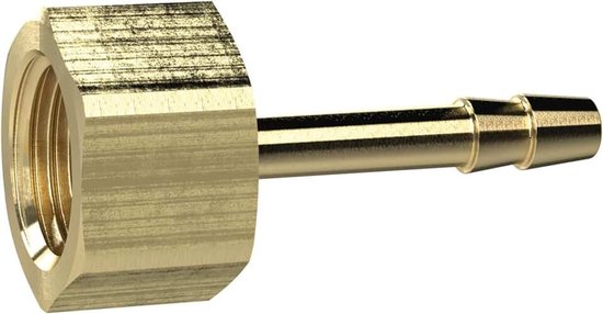 G 3/8 i, voor slang LW 12 mm, SW 19, messing, werkdruk max. 25 bar, bedrijfstemperatuur. Maximale 150 °C.