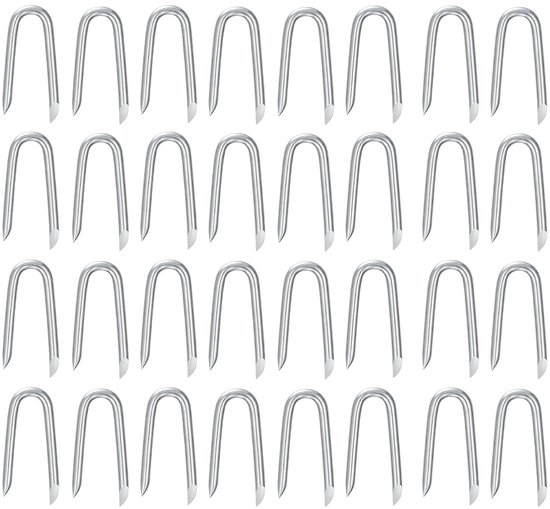 Galvanized U-Pegs voor de Tuin - Metalen Grondpinnen voor het Bevestigen van Onkruiddoek, Netten en Fleece