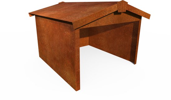 Garage voor Robotmaaier - Carport voor grasmaaier - Cortenstaal garage 70 x 66 x 60 cm van STEELMEETSSTYLE