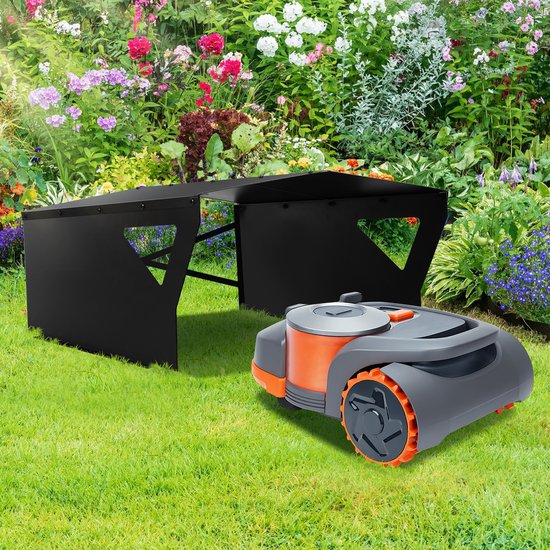 Garage voor robotmaaier Grasmaaier Garage Maairobot Dak 78*60*34CM Robomove Robotmaaier Afdekzeil van Merkloos	