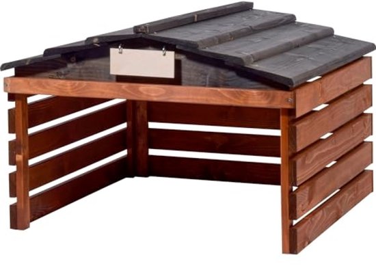 Garage voor robotmaaier van hout met afneembaar dak, 78,5 x 74 x 52,5 cm - bruin/zwart