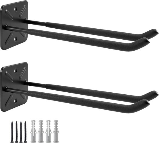 Garagehaken, wandgemonteerde kapstok, schuurorganizer, organisator voor zwaar gereedschap, hangers, garagehaken voor tuingereedschap, autobanden, 12,44 inch (2 stuks) van Merkloos	