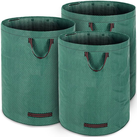 Gardebruk 3x Tuinafvalzak - 77x67cm Opvouwbaar 280L Volume 50kg - Groen van Merkloos	