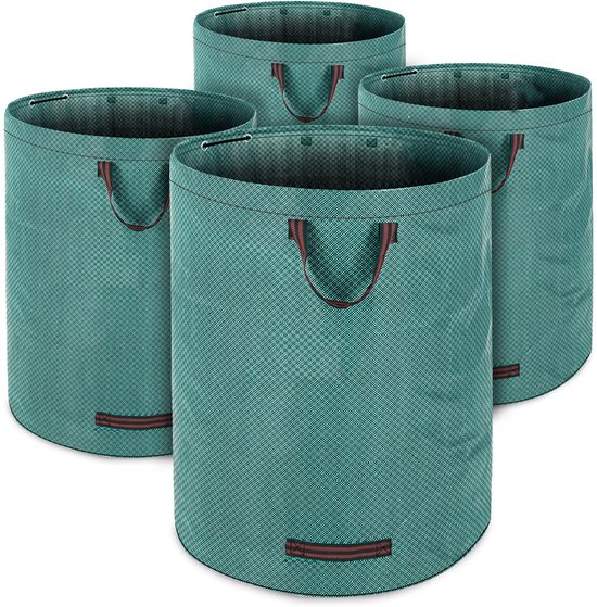 Gardebruk 4x Tuinafvalzak - 77x67cm Opvouwbaar 280L Volume 50kg - Groen van Merkloos	