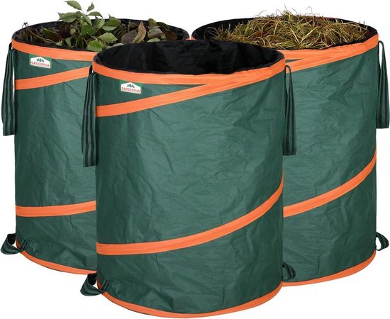 Gardebruk Popup tuinzak Set van 3 groene 85 liter per stuk van Gardebruk