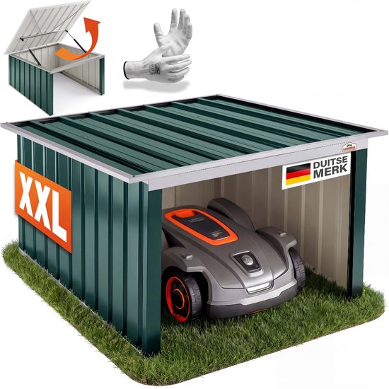 Gardebruk Robotmaaier Garage - Platdak Metaal 89x90x54cm - Groen van Gardebruk