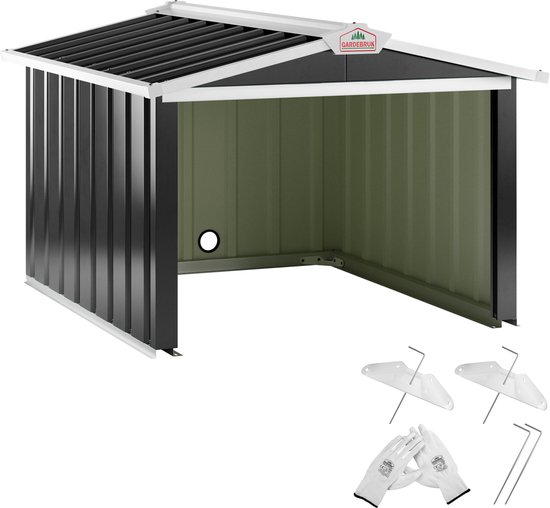 Gardebruk Robotmaaier Garage - Zadeldak Metaal 86x100x63cm Antraciet van Merkloos	