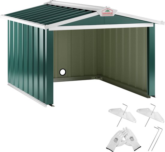 Gardebruk Robotmaaier Garage - Zadeldak Metaal 86x100x63cm Groen van Gardebruk