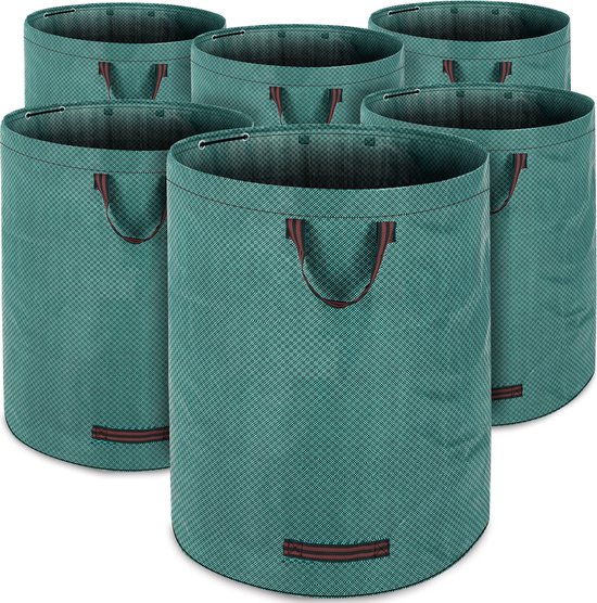 GARDEBRUK Tuinafvalzak Set van 6 - Pop Up 77x67cm 50Kg 280L - Groen van Merkloos	