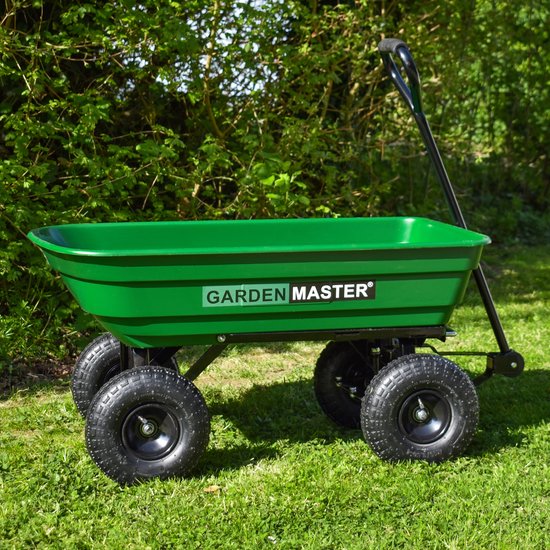 Garden Master® Gereedschapskar – 80 L Capaciteit – Zeer Duurzaam Kunststof – Kiepfunctie – Soft Grip Handgreep – All-Terrain Wielen van GARDEN MASTER