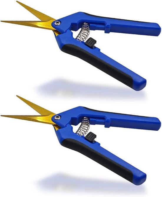 Garden Shears - 2Pcs Harvesting Shears met Curved Titanium Coated Knives - Handle Pruning Shears voor Tuin, Bonsai, Bloemen, Planten, Fruit, Boeket, Rozen Knip Shears van Merkloos	