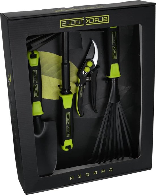 Garden Tool Set 4 Pieces Plant Trowel Combination Hook Garden Shears - For Small Garden Balcony Box Flower Bed van Kinzo Garden