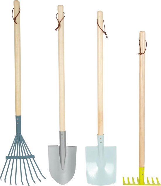 Garden Tools Set of Wood and Metal for Children - Modern Colours - Ages 3+ van Toi-Toys