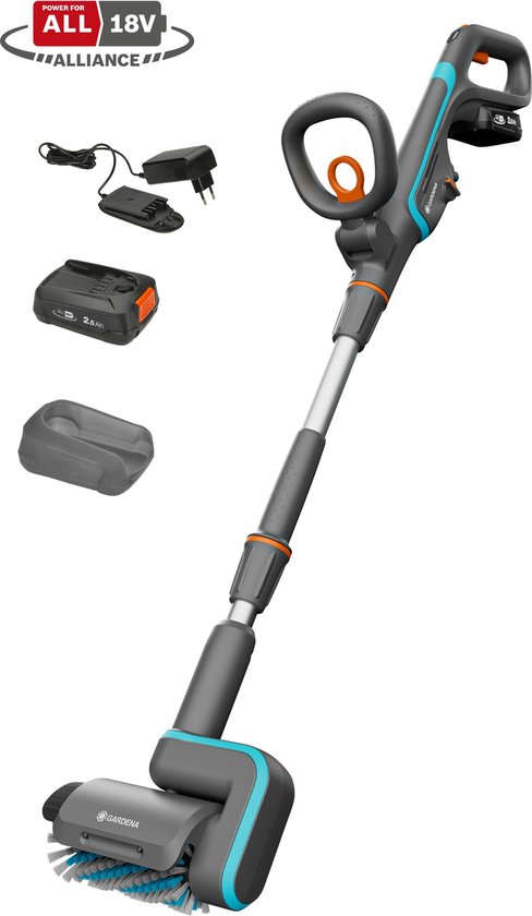 GARDENA Accu-multireiniger AquaBrush Patio 18V P4A - gebruiksklare set van GARDENA