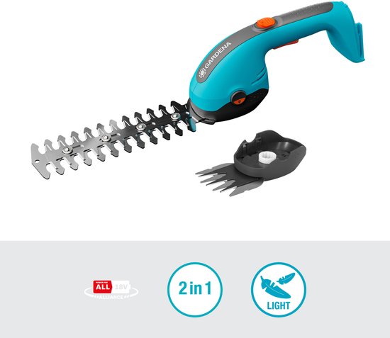 GARDENA Accugras- en struikschaar PowerCut 20/18V P4A - voor heggen en gazons van GARDENA