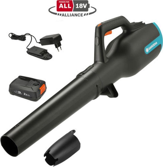 GARDENA PowerJet accu bladblazer - 18V P4A set - 100 km/h - Incl. accu en lader van Merkloos	